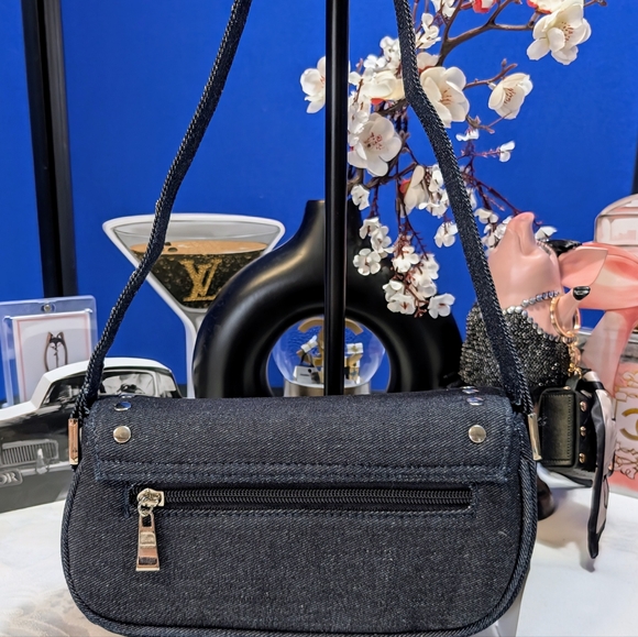 Studded Denim Shoulder Bag - Picture 5 of 7